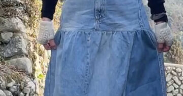 オーダーありがとう(≧∀≦)デニムリメイクでオトナティアードスカート#ジーンズリメイク