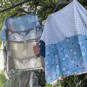 百均てぬぐいで風が通り抜ける様なシャツを作る。
