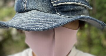 デニムリメイクでアウトドアハット