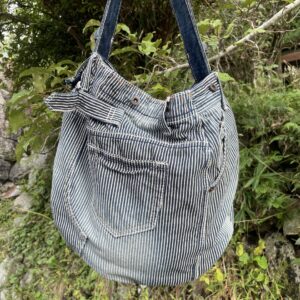 オーダーいただいたヒッコリーストライプのショルダーバッグ