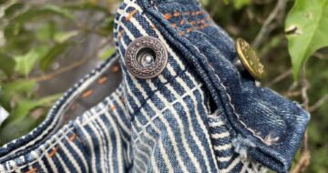 オーダーいただいたヒッコリーストライプのショルダーバッグ