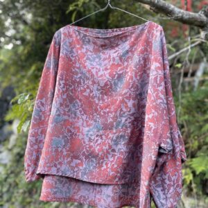 着物リメイクでボートネックブラウス