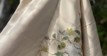 訪問着をリメイクしてさっと羽織れるショートコートに