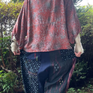 つぎはぎゆったりパンツ〜着物地リメイク