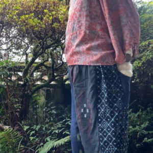 着物地リメイクつぎはぎゆったりパンツ