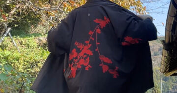 絵羽織をコートにリメイク