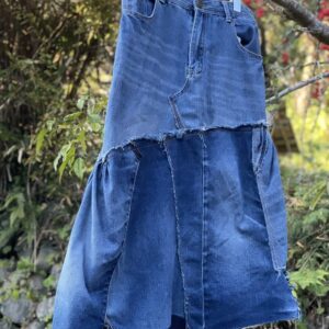 デニムリメイク変形ティアードスカート#ジーンズリメイク