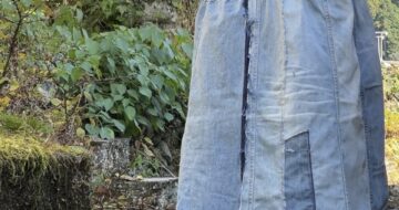 アシンメトリーデニムリメイクスカート