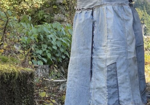 アシンメトリーデニムリメイクスカート