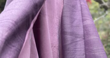 ピンクと紫の小紋ふたつでショートコート