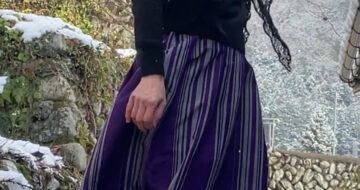 甘さ控えめ大人のバルーンスカート銘仙着物リメイク#着物リメイク