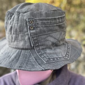 ブラックデニムの大人めサファリハット#デニムリメイク