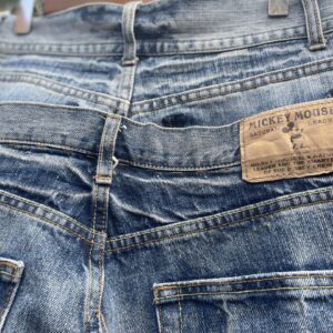 ジーンズ2本+α合体リメイクミッキーマウスデニムフレアスカート