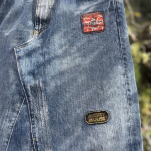 ジーンズ2本+α合体リメイクミッキーマウスデニムフレアスカート