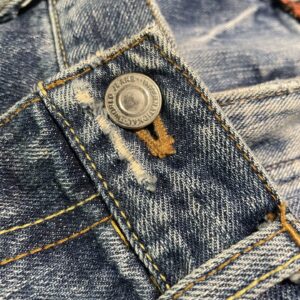 ジーンズ2本+α合体リメイクミッキーマウスデニムフレアスカート