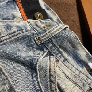 ジーンズ2本+α合体リメイクミッキーマウスデニムフレアスカート